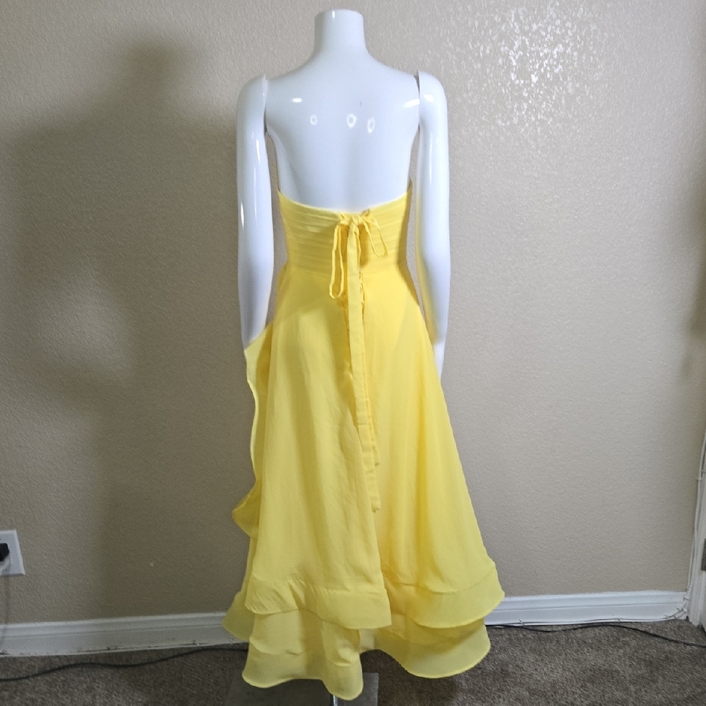 Elegant Yellow Strapless Dress - Picture 7 of 7